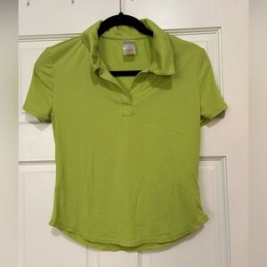 No Boundaries Girls Collared Shirt – Lime Green – Size Medium